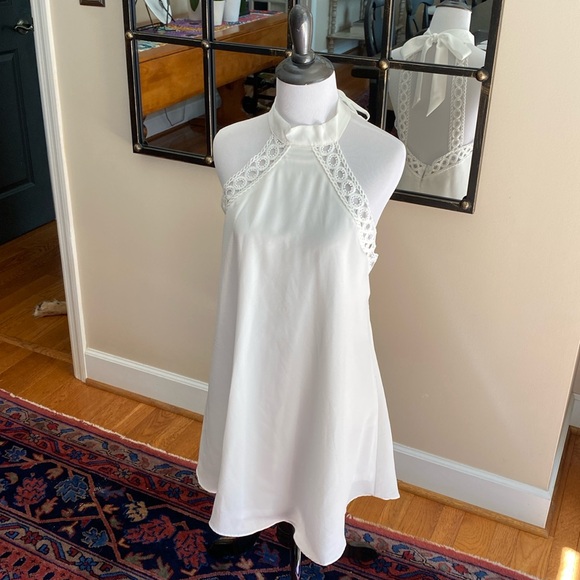 LULU’S Any Sway, Shape, or Form White Lace Halter Dress Size XS - Picture 3 of 9